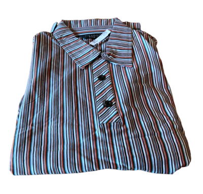 Kitaro Men's 100% Cotton short sleeve shirt. Striped pattern XL, View more