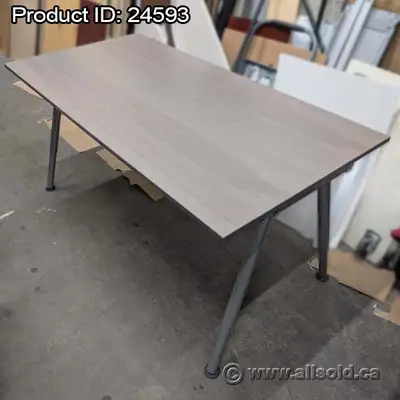 Dimensions: 63" W x 21" D Straight Desk or Work Table Colour: Grey Condition: Good Used Condition Us...