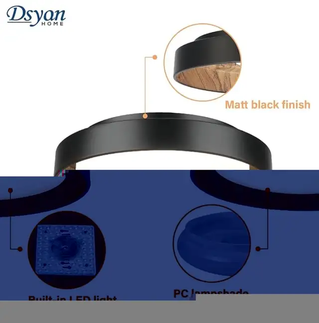 Dsyan HOME Wood style ceiling mount Fixture 13" Round NEW $55 in Indoor Lighting & Fans in Brantford - Image 4