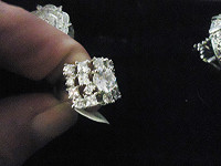 Stunning Swarovski Diamond Crystal Liberace Ring sz 7