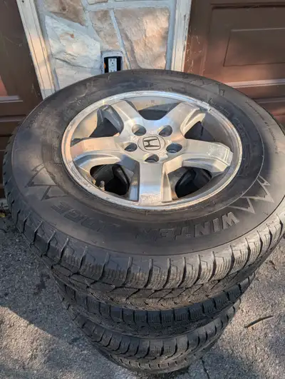Alloy rims from 2008 Pilot. Tires in good condition with even wear. Definitely good for another few...