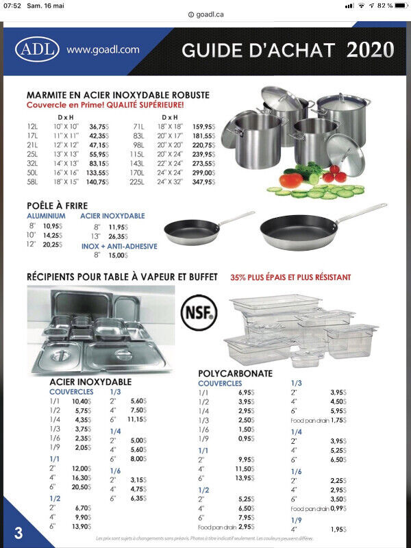 Chaudron  marmite acier INOX. + aluminium dans Équipement de cuisine industrielle  à Laval/Rive Nord