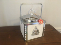 60s 70s Vintage Rare Square KNIGHT Themed Chrome ICE BUCKET