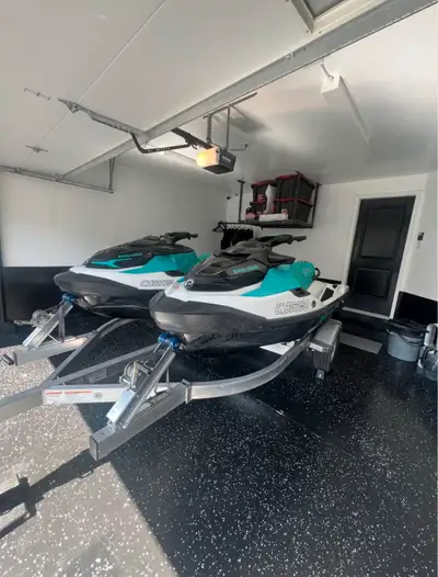 Great condition, 2 seadoo gtx pro jetskis with aluminum double jetski trailer Will not seperate If a...