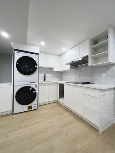 Bright & Spacious 2 bedrooms 2 bathrooms basement with separate entrance with one parking 1. Newly r...