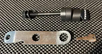 THULE STL2 SNUG TIGHT RECEIVER LOCK HITCH PIN W/ KEY & WRENCH FOR HITCH MOUNT BIKE RACK. -To view in...