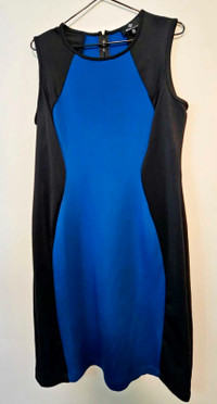 Blue/Black Body-con Dress, Size 12