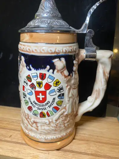 Switzerland Beer Stein stoneware mug
