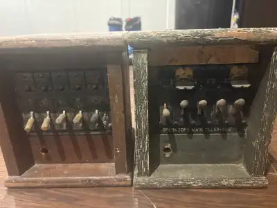 Vintage WWII Operators Main Telephone Switchboard Pair - Antique, View more