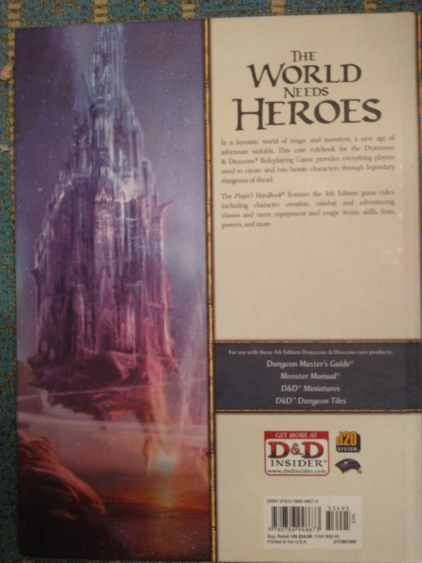 Player's handbook 4th ed Dungeon & Dragons dans Manuels  à Ville de Montréal - Image 2