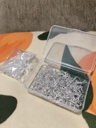 #Silver earring making kit with clear backings. Good for DIY projects or for replacing lost earring...