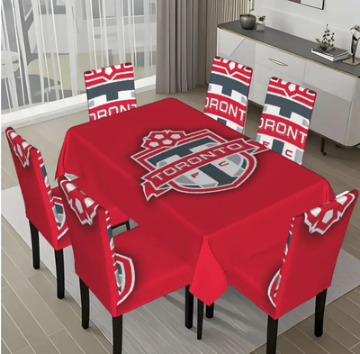 Brand New - Toronto FC Style Sliky Fiber Fabric Washable Chair Cover + Tablecloth Suitable for Homes...