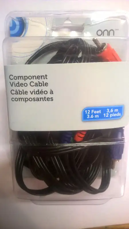 ONN Component Video Cable,  3 wire, 12' long65179089639426120