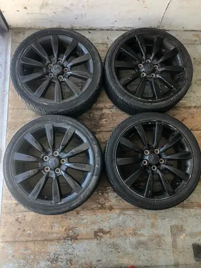 18” Aluminum Rims with tires Bolt pattern: 5x114.3 (5x4.5) Offset: BP: J18X7JJ Price: $200.00 CAD Pi...