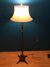 Wooden Floor Lamp with Shade 61.5” Tall