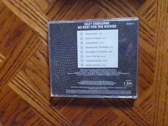 No Rest For The Wicked – 0zzy Osbourne    CD   mint  $10.0062863265387265121