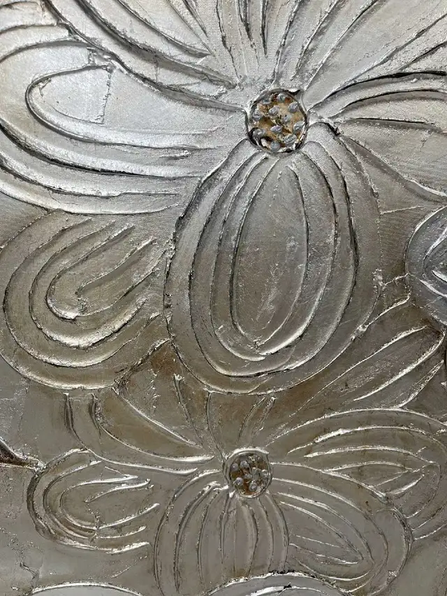 Metallic Floral Art Canvas in Home Décor & Accents in City of Toronto - Image 4