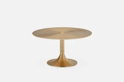 Round coffee table - aluminum with brass finish, View more