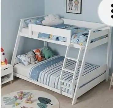 A twin over full bunk bed  and 2 twin bed frames still in boxs, View more