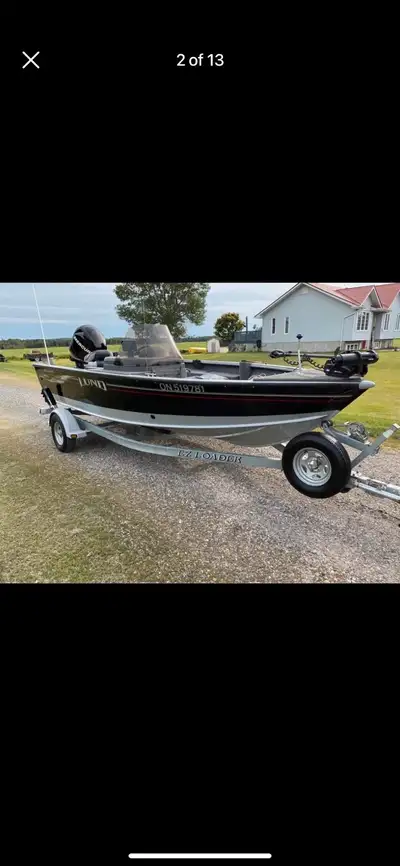 Lund 1700 with 115 four stroke 2 live wells Bilge Trolling motor with foot pedal and spot lock 9” hu...