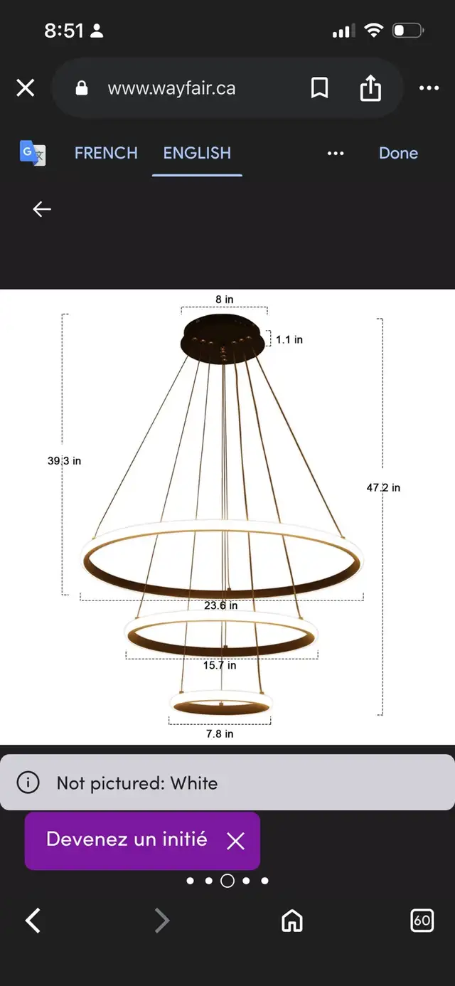 New Dado 3-Light LED Chandelier in Indoor Lighting & Fans in Mississauga / Peel Region - Image 4