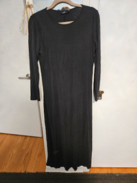 Black maxi slip dress