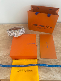Louis Vuitton Men's Belt White Checkered (BRAND NEW)