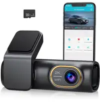New 2K Front Dash cam Built-in WiFi, 150°Car Camera