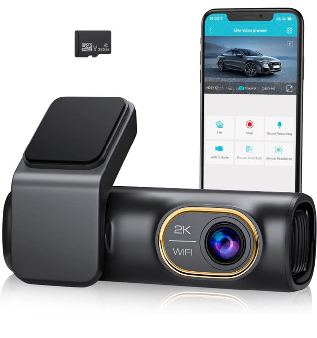 New 2K Front Dash cam Built-in WiFi, 150°Car Camera in Cameras & Camcorders in Markham / York Region