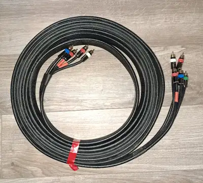 This is a 25-foot length of premium component video & audio cable (5-RCA connectors at each end) mad...
