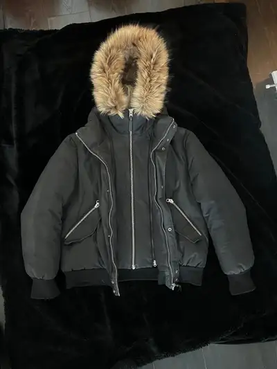 MACKAGE Dixon 2-in-1 Down Bomber Jacket with Removable Fur Hood, View more