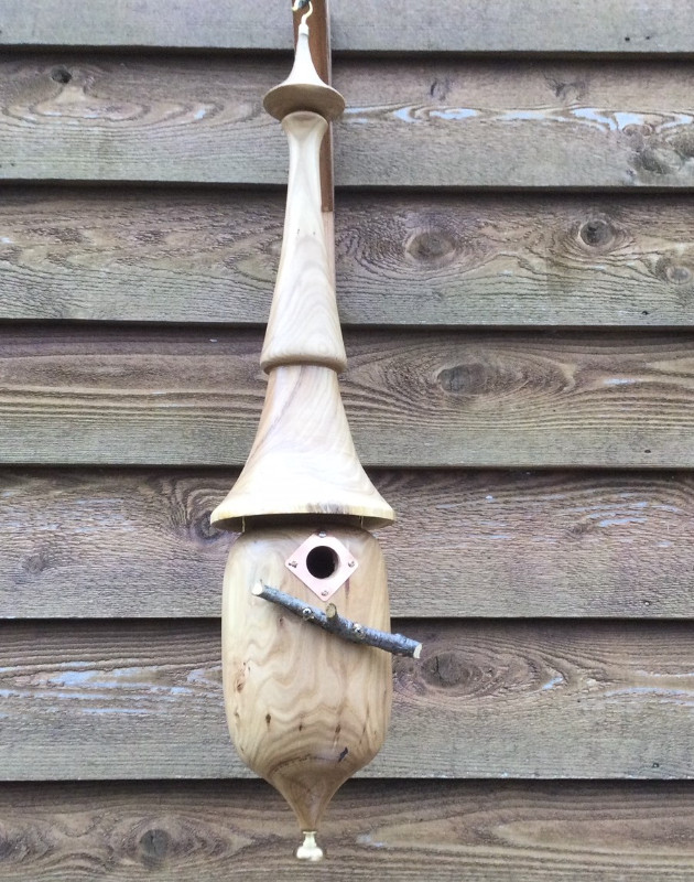 Hand-Crafted 2 piece Siberian Elm Hanging Wood Birdhouse #2 in Outdoor Décor in Hamilton