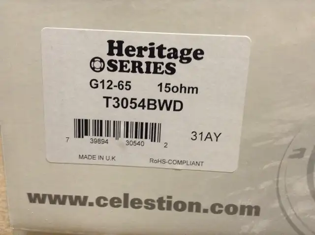 CELESTION G12-65 HERITAGE SERIES63373373077891121