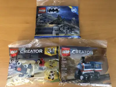 Lego Polybags. Brand new, sealed and never opened. Batman 1992. 30653 Train. 30575 Pug 3in1. 30542 $...