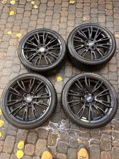 18” Used rims and tires. We’re on 3 series BMW. Need new tires. Offers considered. See pics for size...