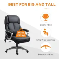 Big and Tall Massage Office Chair with Strong Vibration, Microfi