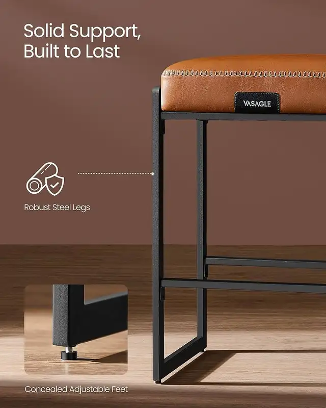 Kitchen Counter Stool, Synthetic Leather with Stitching, Mid-Cen in Chairs & Recliners in Markham / York Region - Image 11
