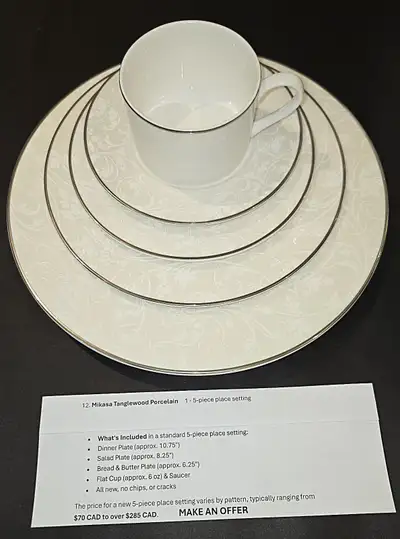 Mikasa Tanglewood Porcelain 5 Piece Dish Set, View more