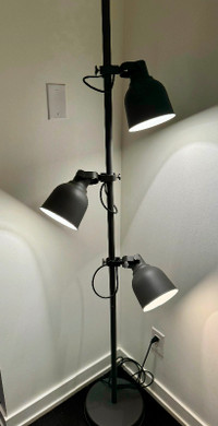 HEKTARFloor lamp with 3-spotlights, dark gray