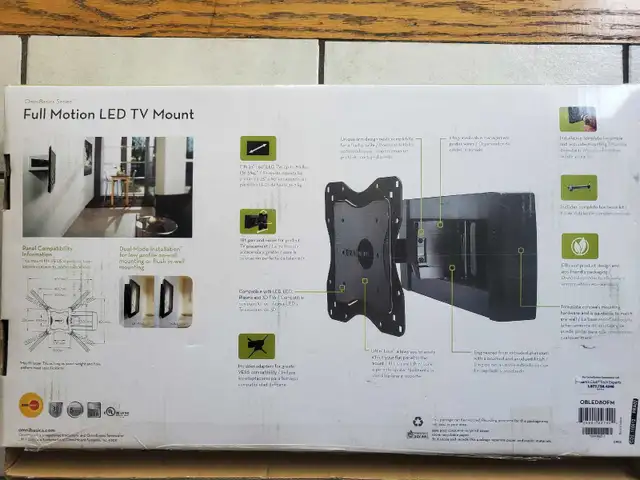 Omnimount TV Mount - Large Heavy Duty Full Motion Wall Mount in Video & TV Accessories in Markham / York Region - Image 3