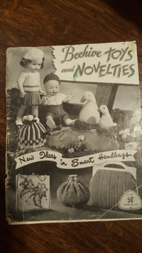 VINTAGE LOT OF  4 KNITTING BOOKS BEEHIVE GLOVES BABY TOYS