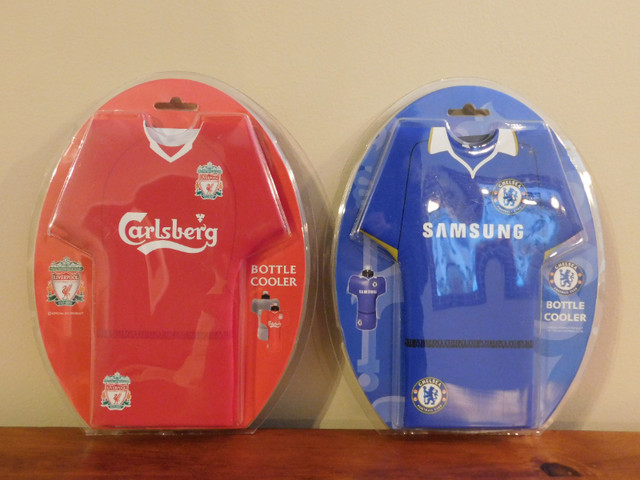Liverpool and Chelsea Soccer Jersey Water Bottle Cooler Holder in Soccer in Kitchener / Waterloo
