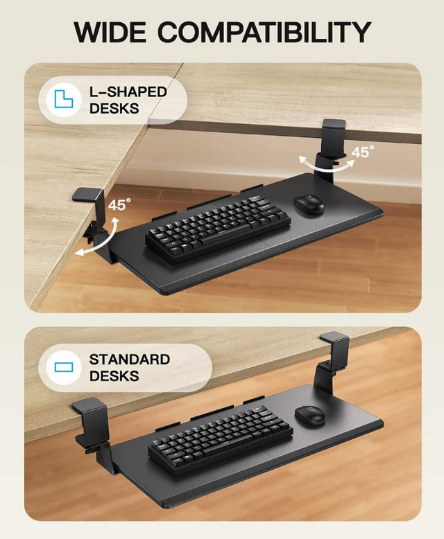 Keyboard Tray Under Desk (Black) *NEW - OPEN BOX*** in Mice, Keyboards & Webcams in Markham / York Region - Image 4
