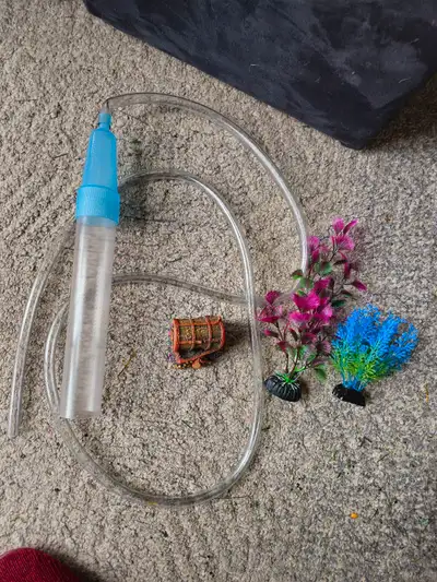 Aquarium Gravel Vacuum and decorations , View more