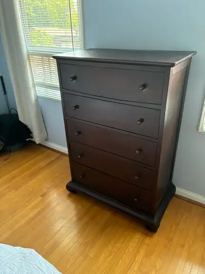 5 piece bedroom set real mahogany wood , View more
