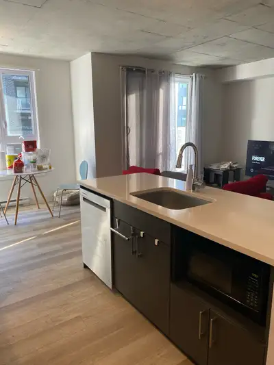 4 1/2 condo with huge space and walk in closet. including fridge