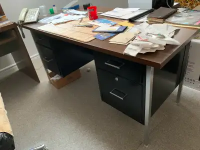 large metal desk,, View more