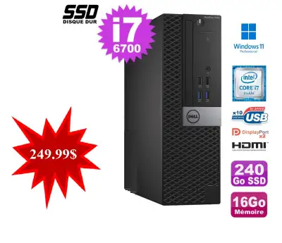 Dell OptiPlex 7040 Petit Format PC Intel Quad Core i7-6700,Win11, View more