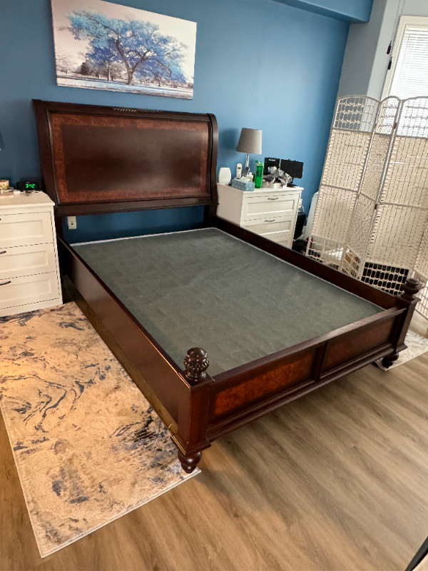 Queen Bombay Sleigh Bed Frame & Box Spring in Beds & Mattresses in Dartmouth - Image 2