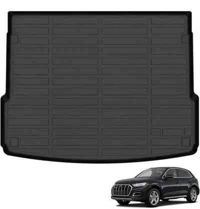 2018-2025 Audi Q5 SQ5 Cargo Mat Description: Heavy Duty Rubber Rear Cargo Area Mat by model MotorFan...